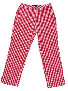 Cambio red & white gingham pants.